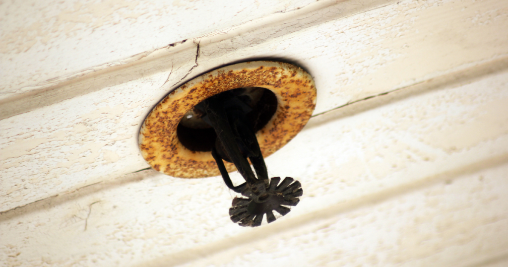 old rusty fire sprinkler