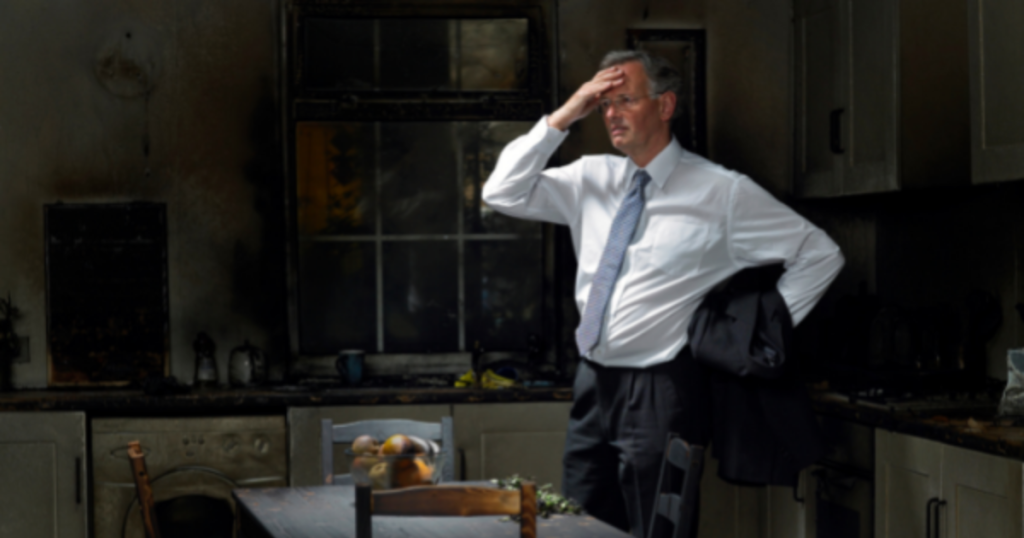 problematic man due to kitchen fire