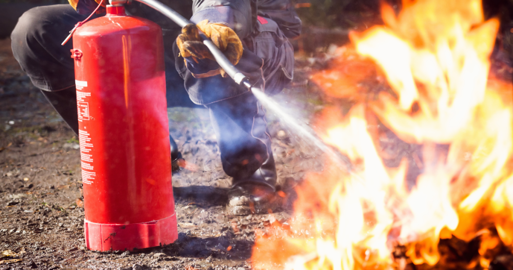 how to clean up fire extinguisher residue
