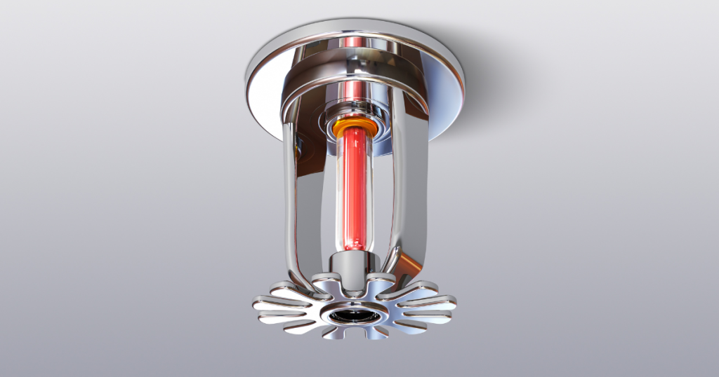 fire sprinkler on the ceiling