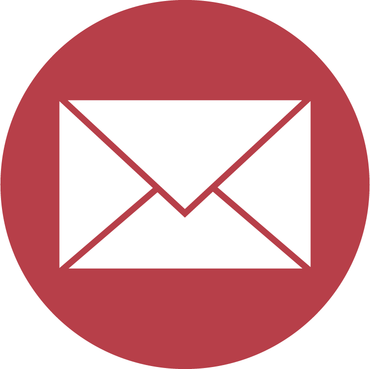 Red circle with a white envelope