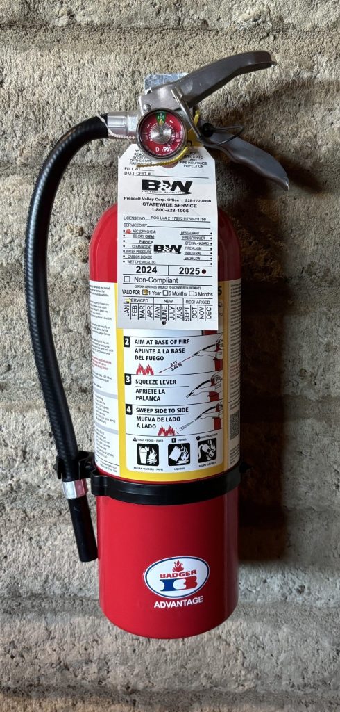 b&w fire extinguisher