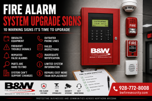 Fire Alarm System Upgrade Signs