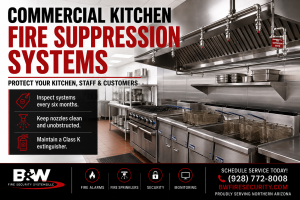 Commercial kitchen fire suppression systems